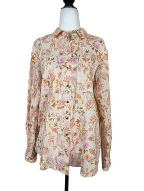 Mos Mosh linen Paisley Button-Down Shirt